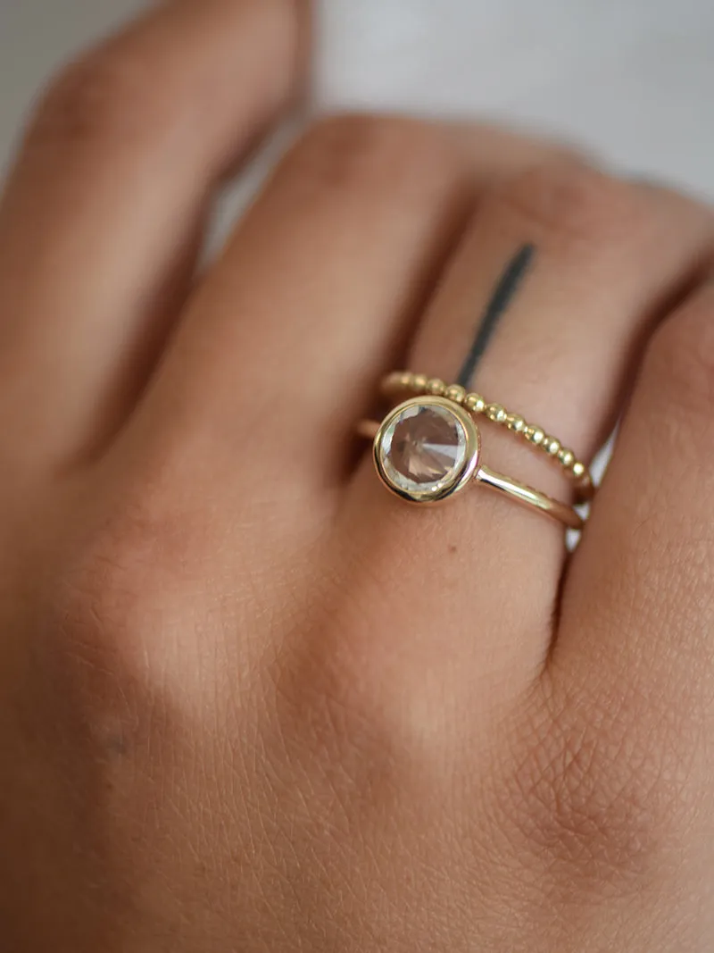 Ava Ring | 9k Gold with Topaz