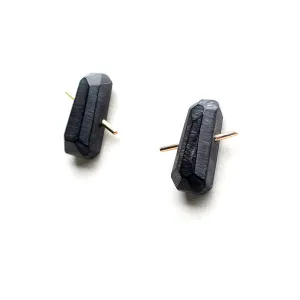 Black Gold Emerald Earrings - M