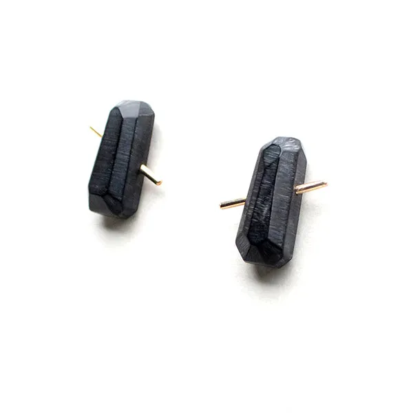 Black Gold Emerald Earrings - M