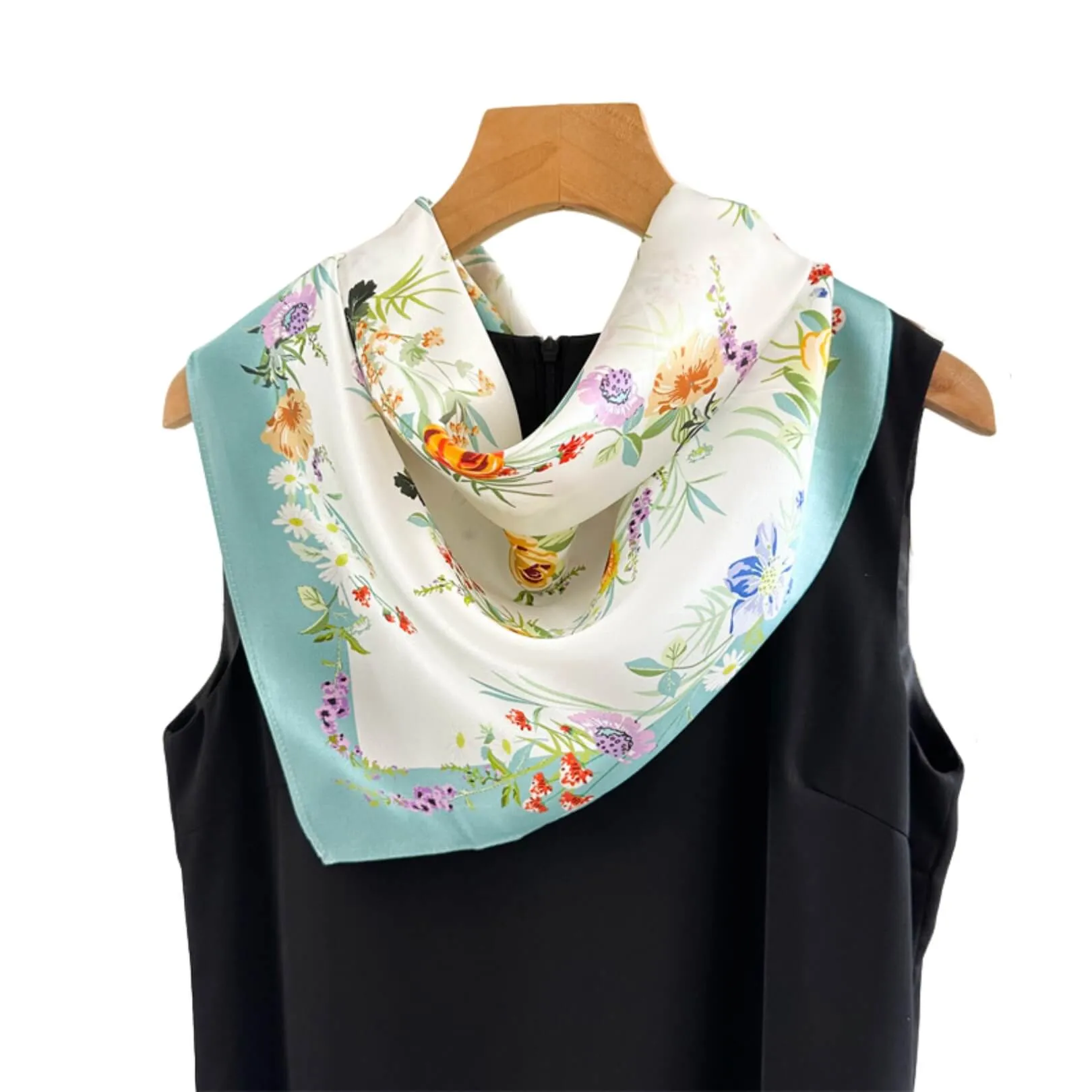 Bloom & Breeze Pure Mulberry Silk Square Scarf Bandana