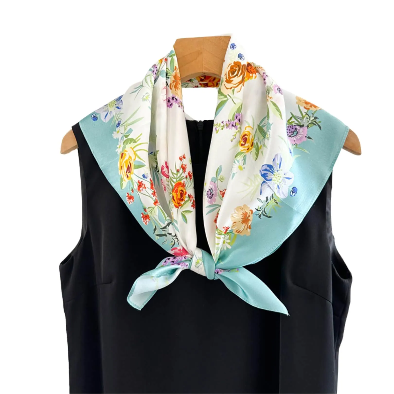 Bloom & Breeze Pure Mulberry Silk Square Scarf Bandana