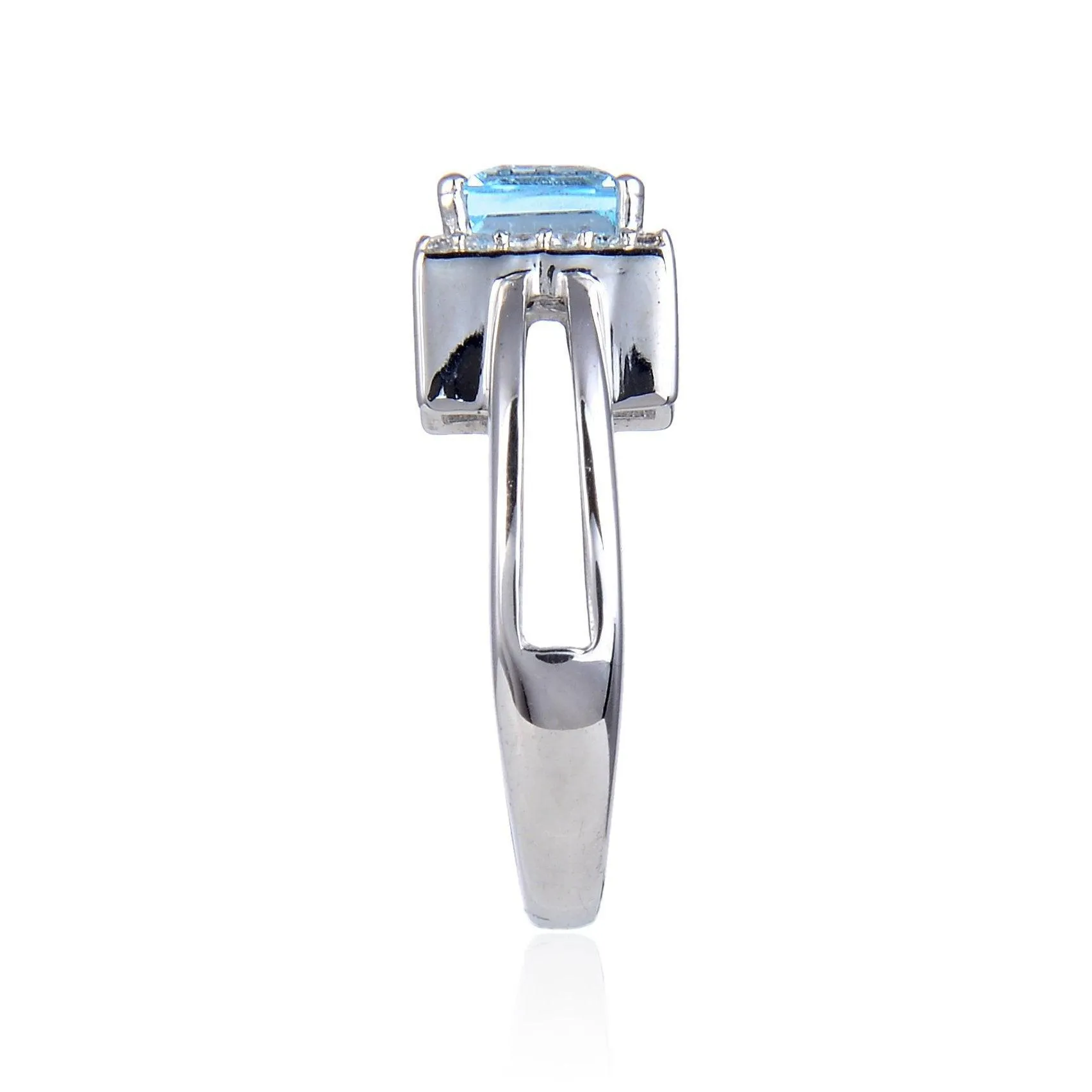 Blue Topaz Chunky Halo Ring