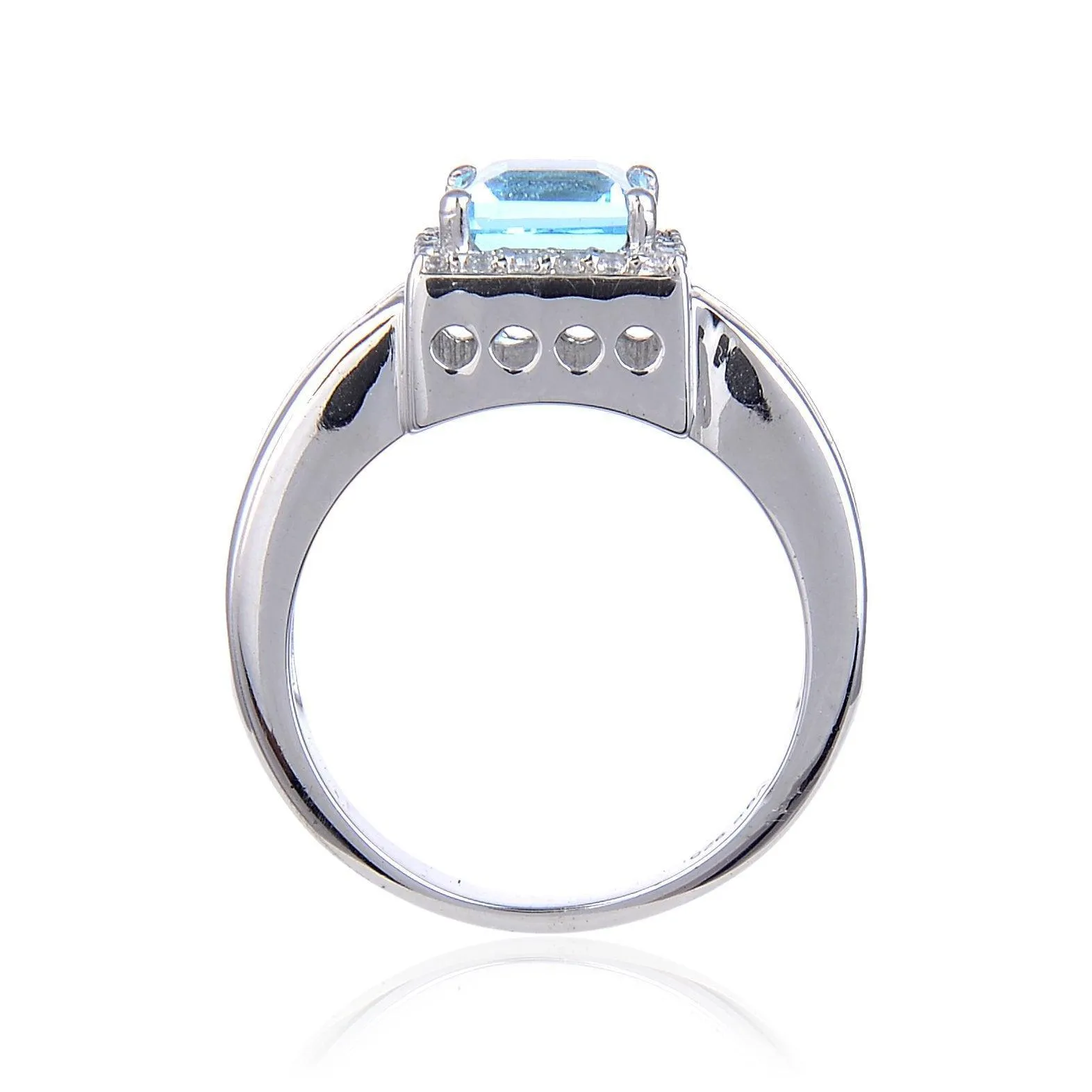 Blue Topaz Chunky Halo Ring