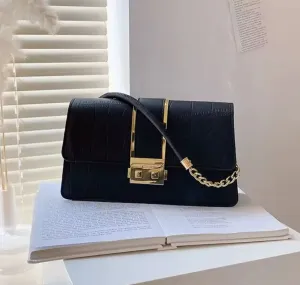 Chain Buckle Shoulder Bag For Women Square Material Outings Square Bag  417799