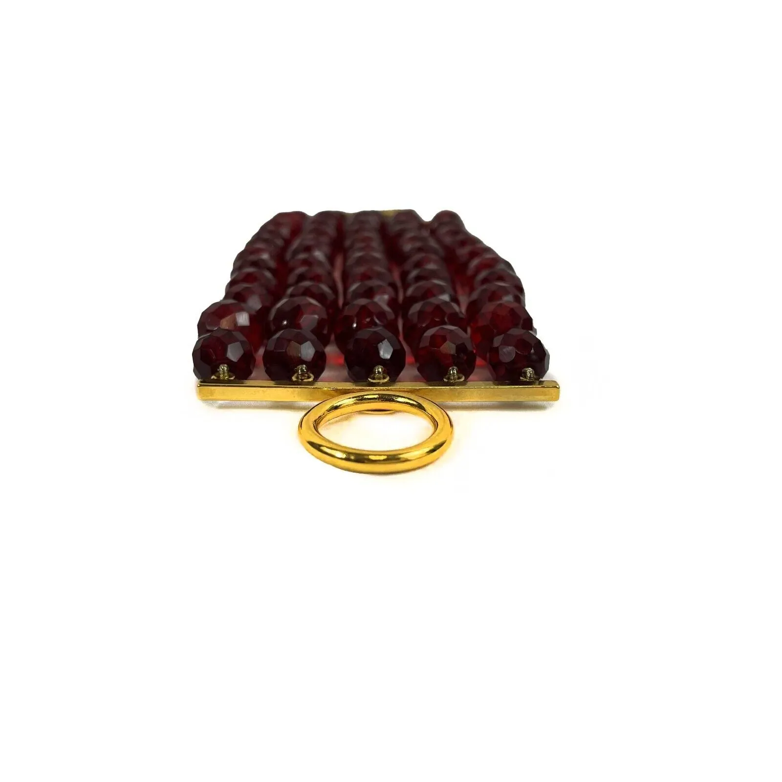 CHANEL - Collection 29 - Vintage Faceted Bead Multi Layered Red Bracelet