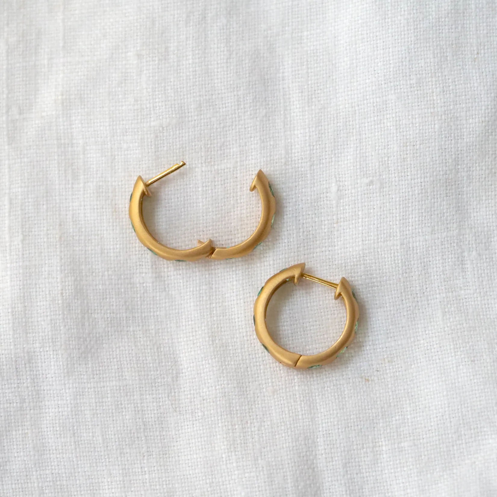 Chunky Emerald Clicker Hoops