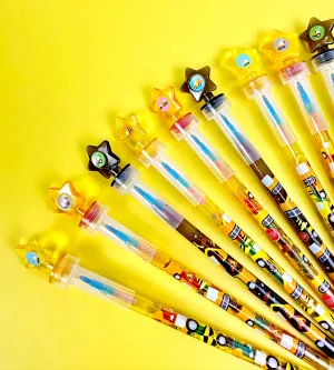 Construction Stackable Crayon with Stamper Topper