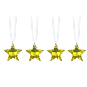 Crystals Hanging Swarovski Crystal Prisms Light Topaz Star Prisms, 4 Pcs