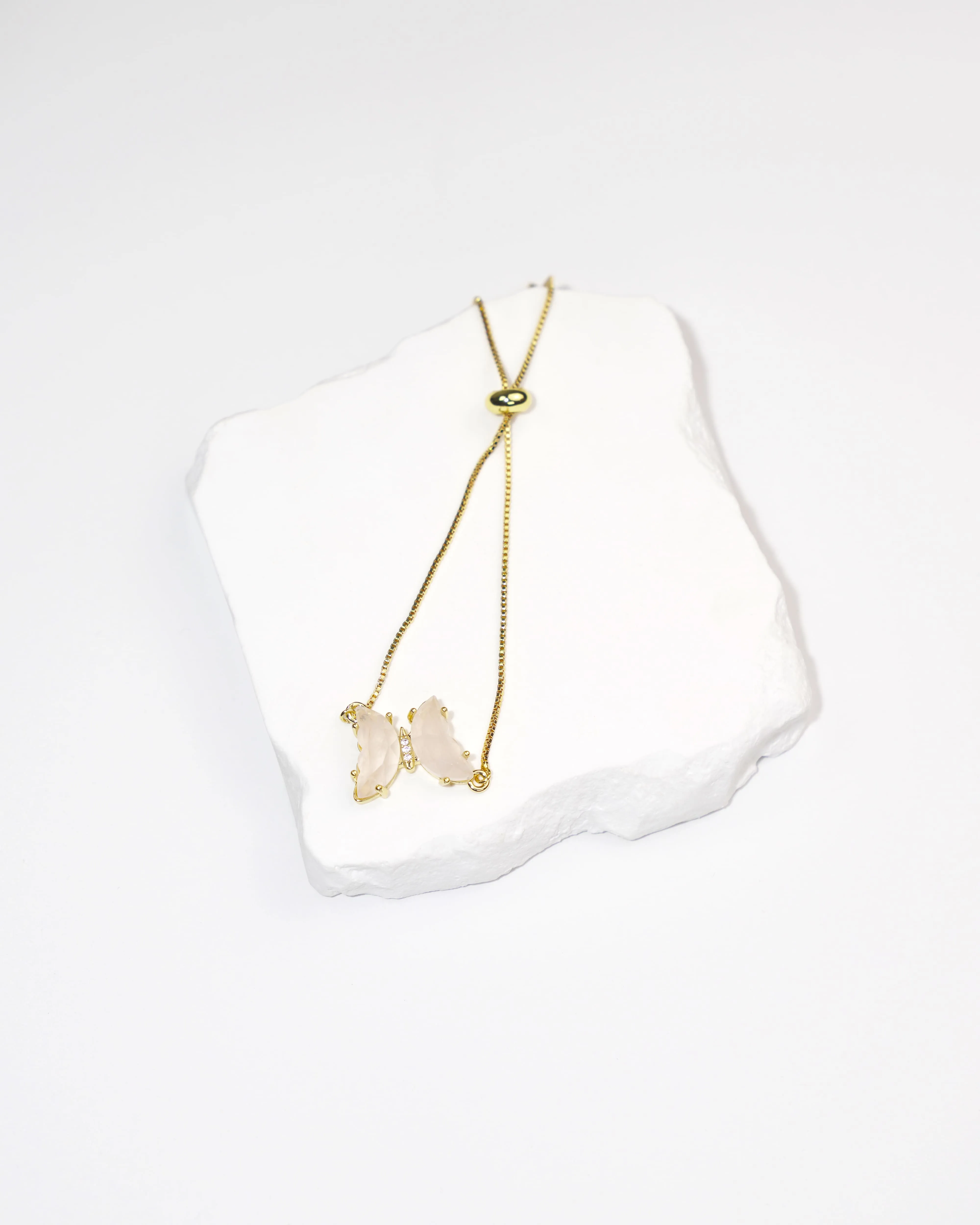 Dainty Butterfly Natural Gemstone Bracelet