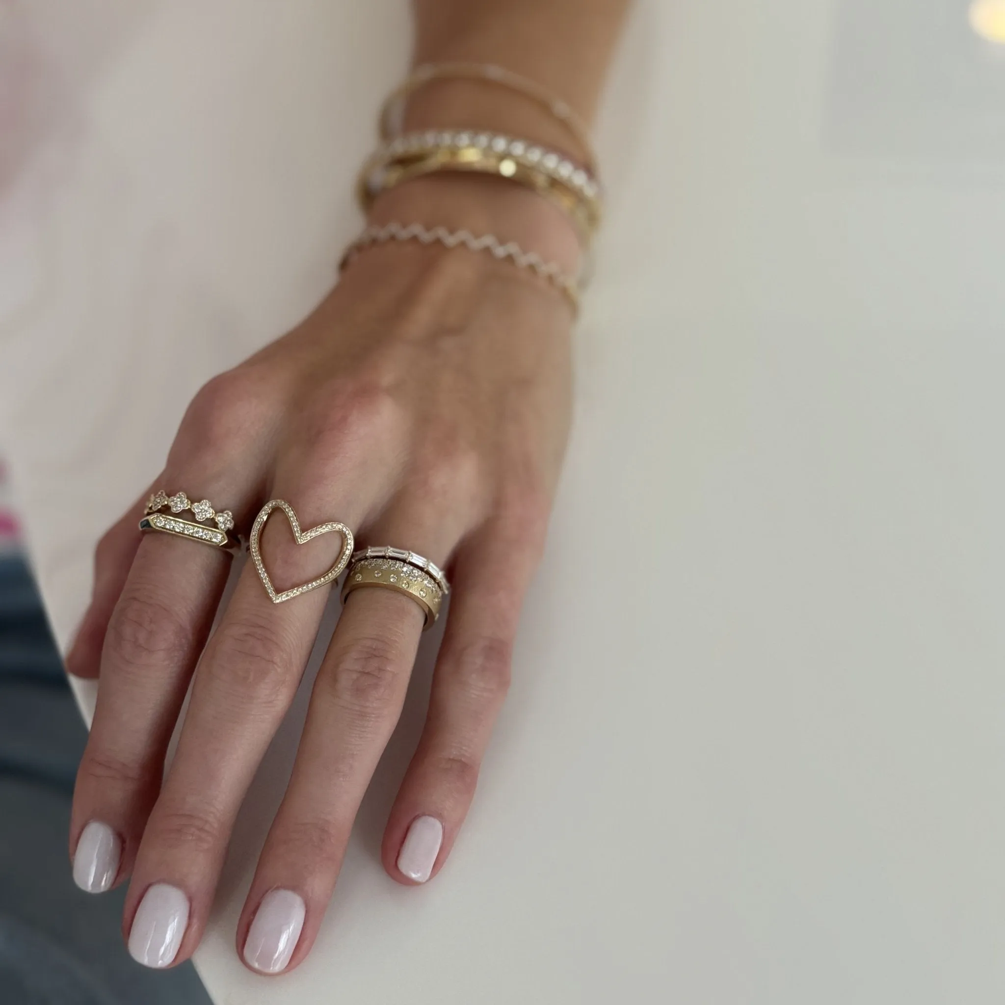 Diamond Baguette Halfway Band