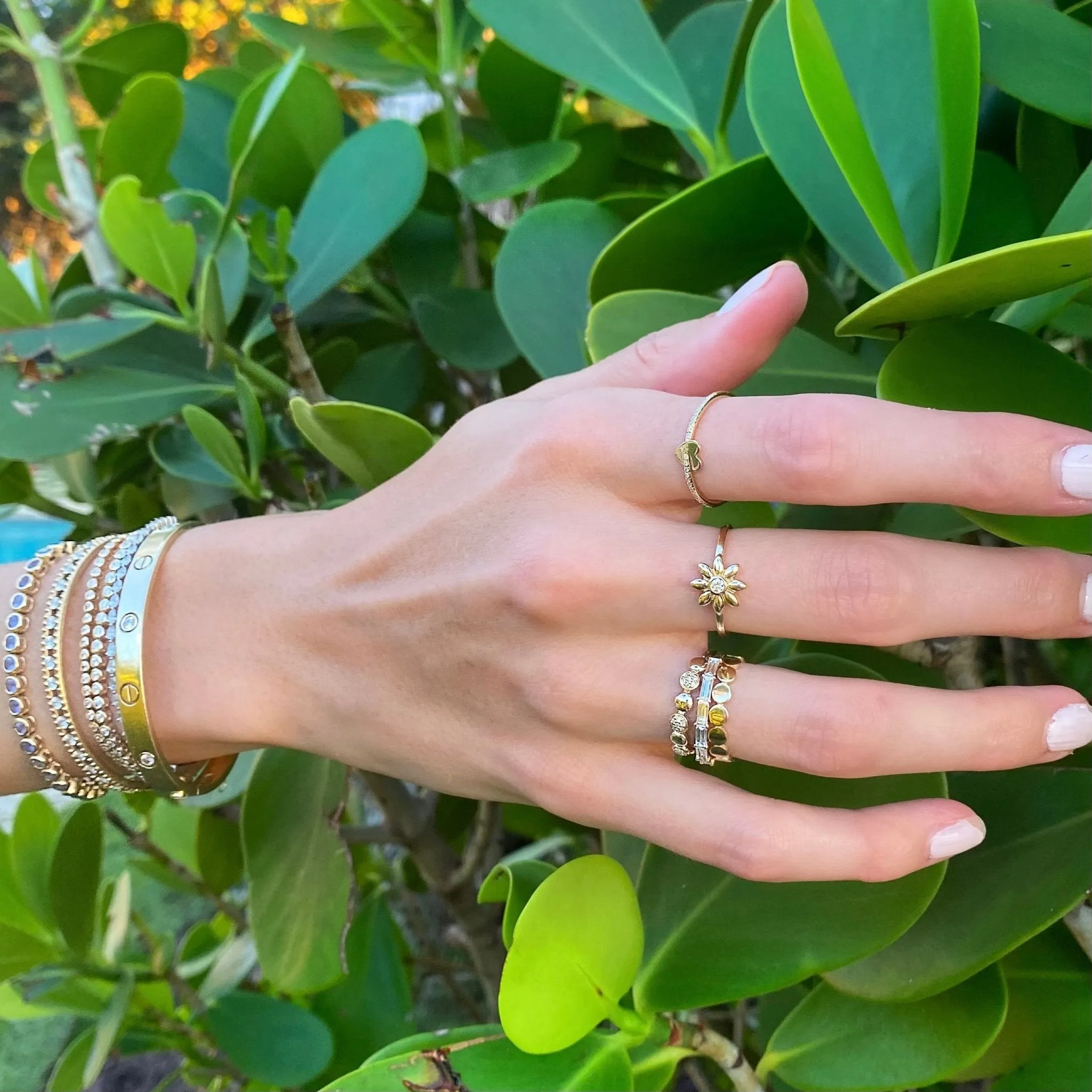 Diamond Baguette Halfway Band
