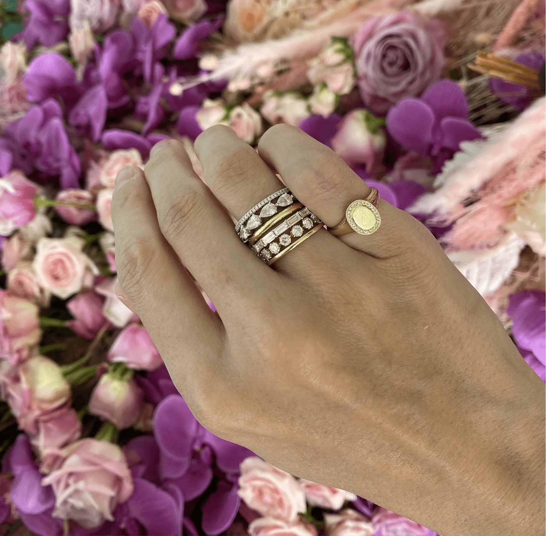 Diamond Baguette Halfway Band
