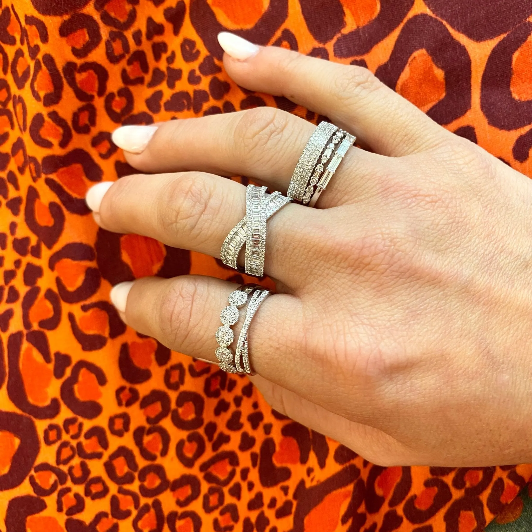 Diamond Baguette Halfway Band