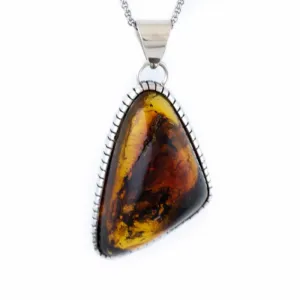 Domed Dark Amber Pendant
