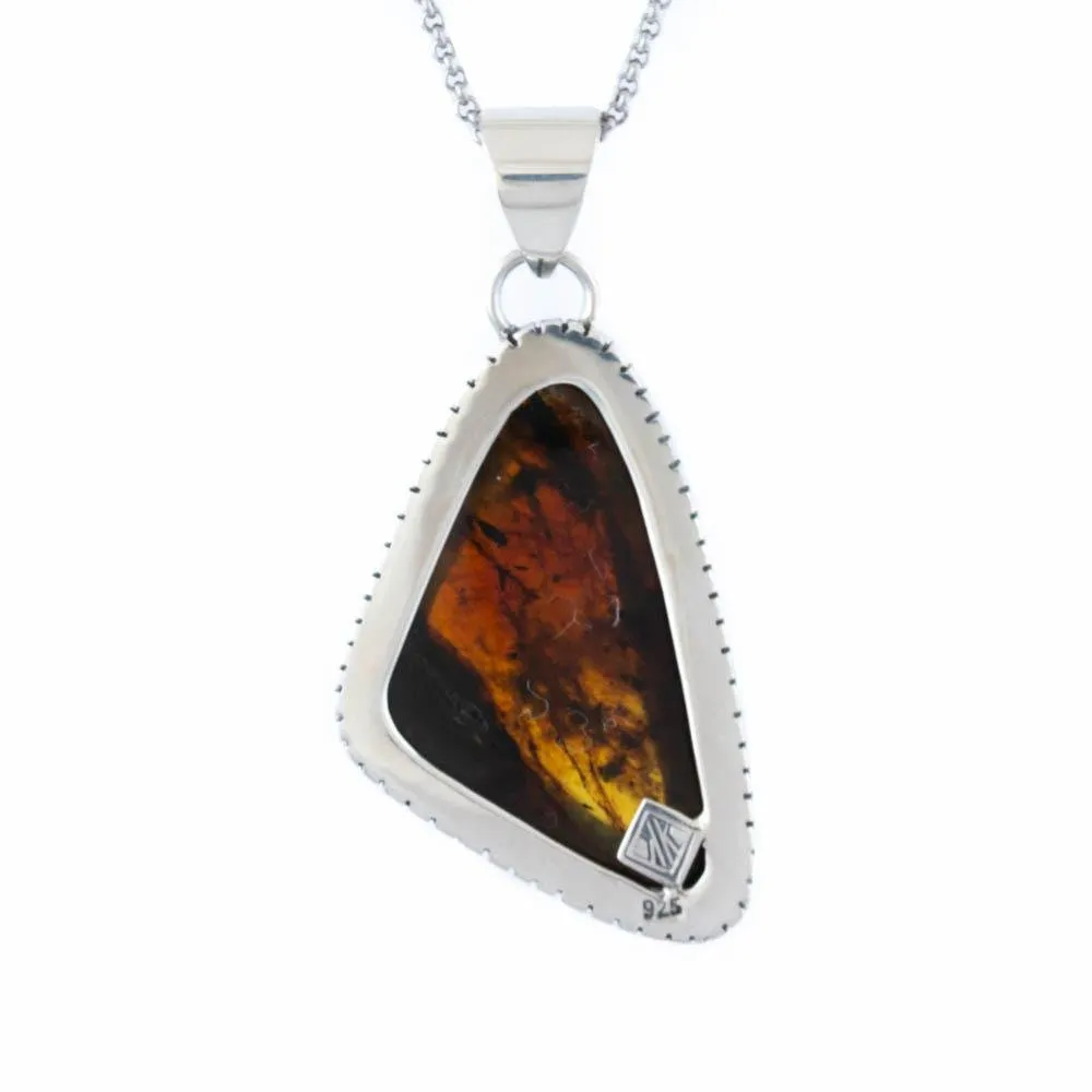 Domed Dark Amber Pendant