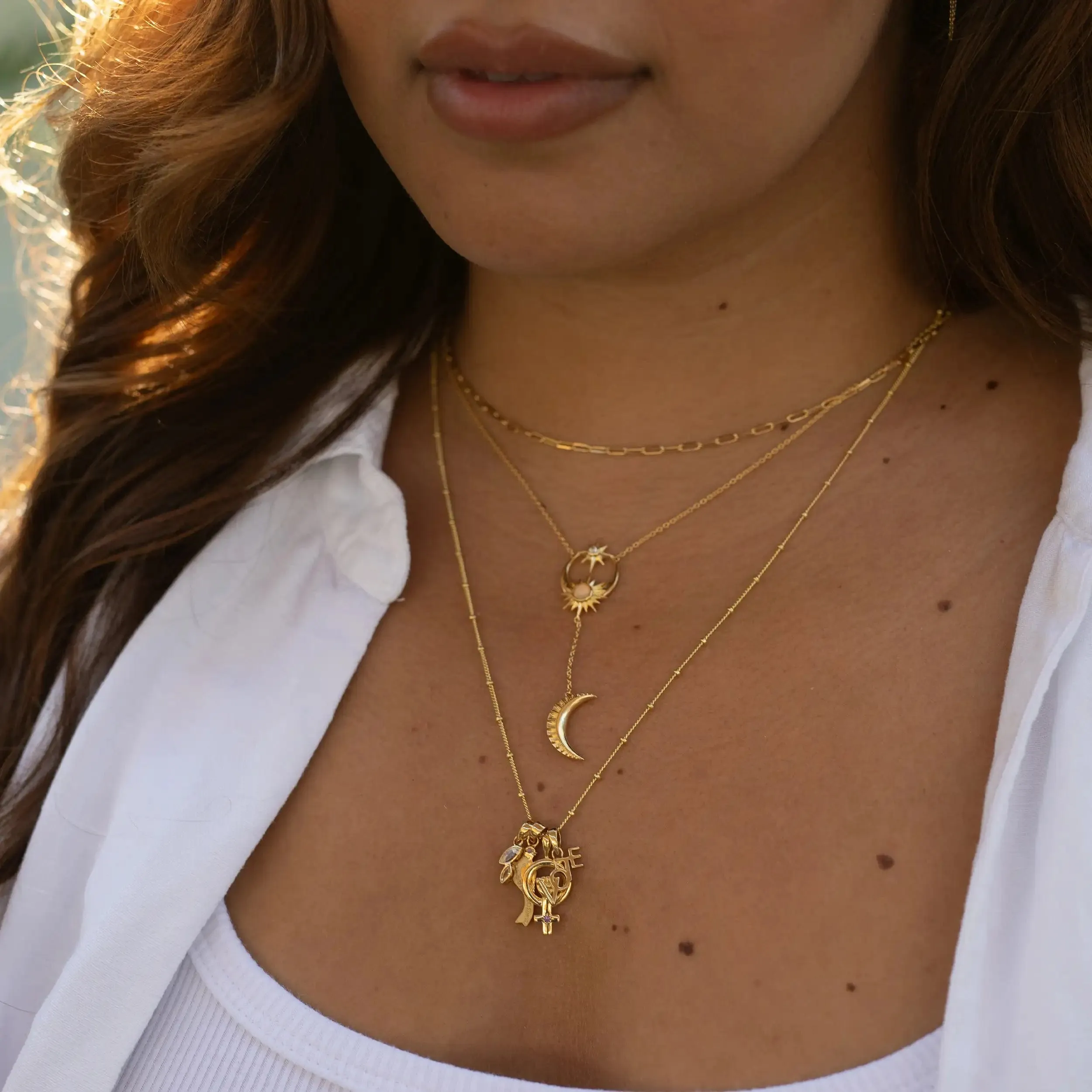 Double Marquise White Topaz Amulet