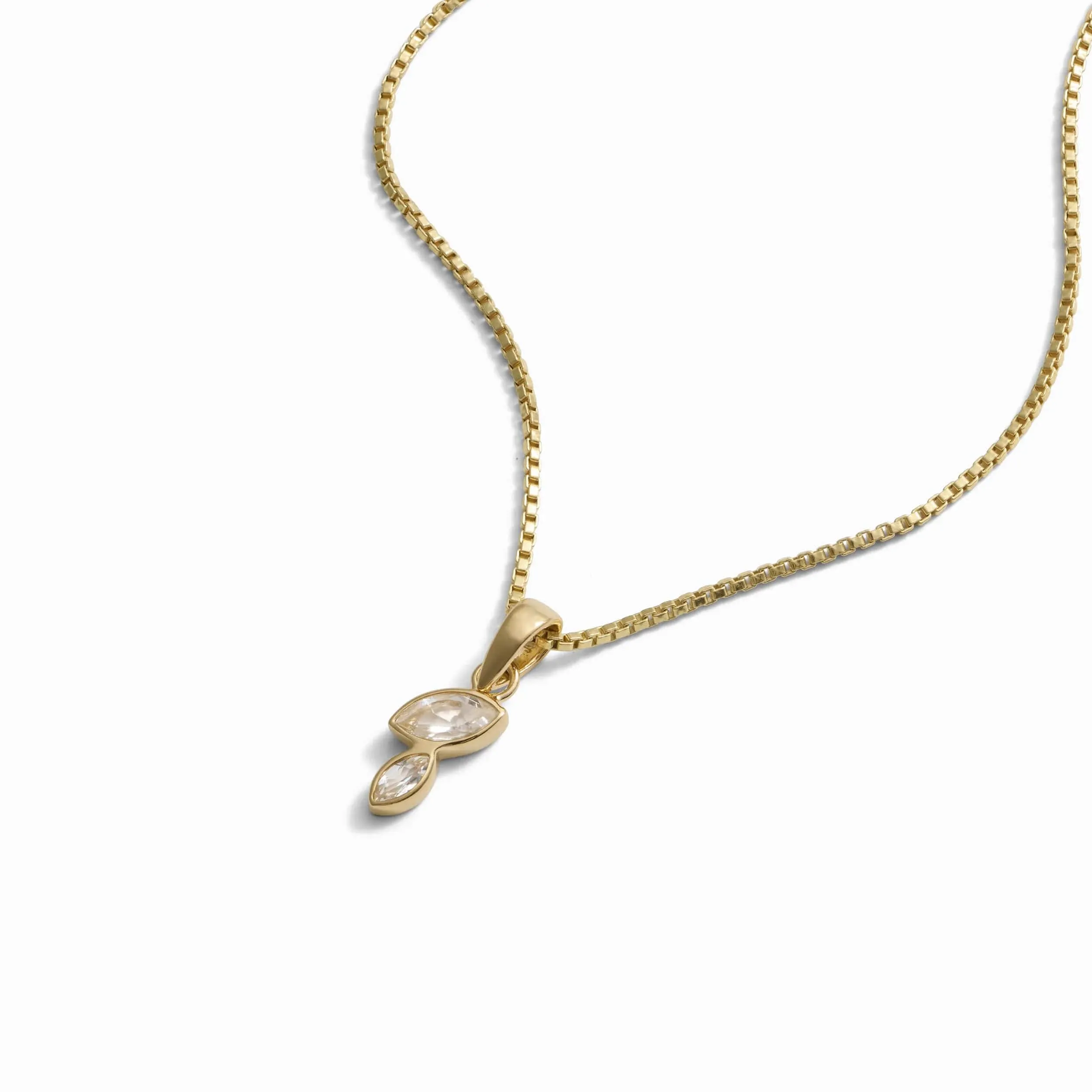 Double Marquise White Topaz Amulet