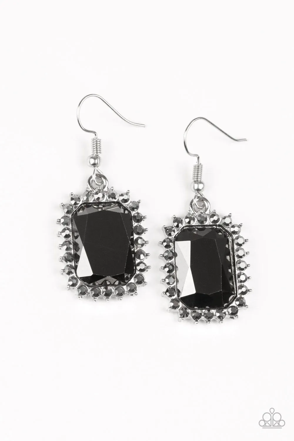 Downtown Dapper - Black Earrings - Paparazzi Accessories