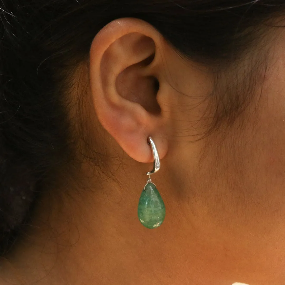 Emerald colour drop Earrings