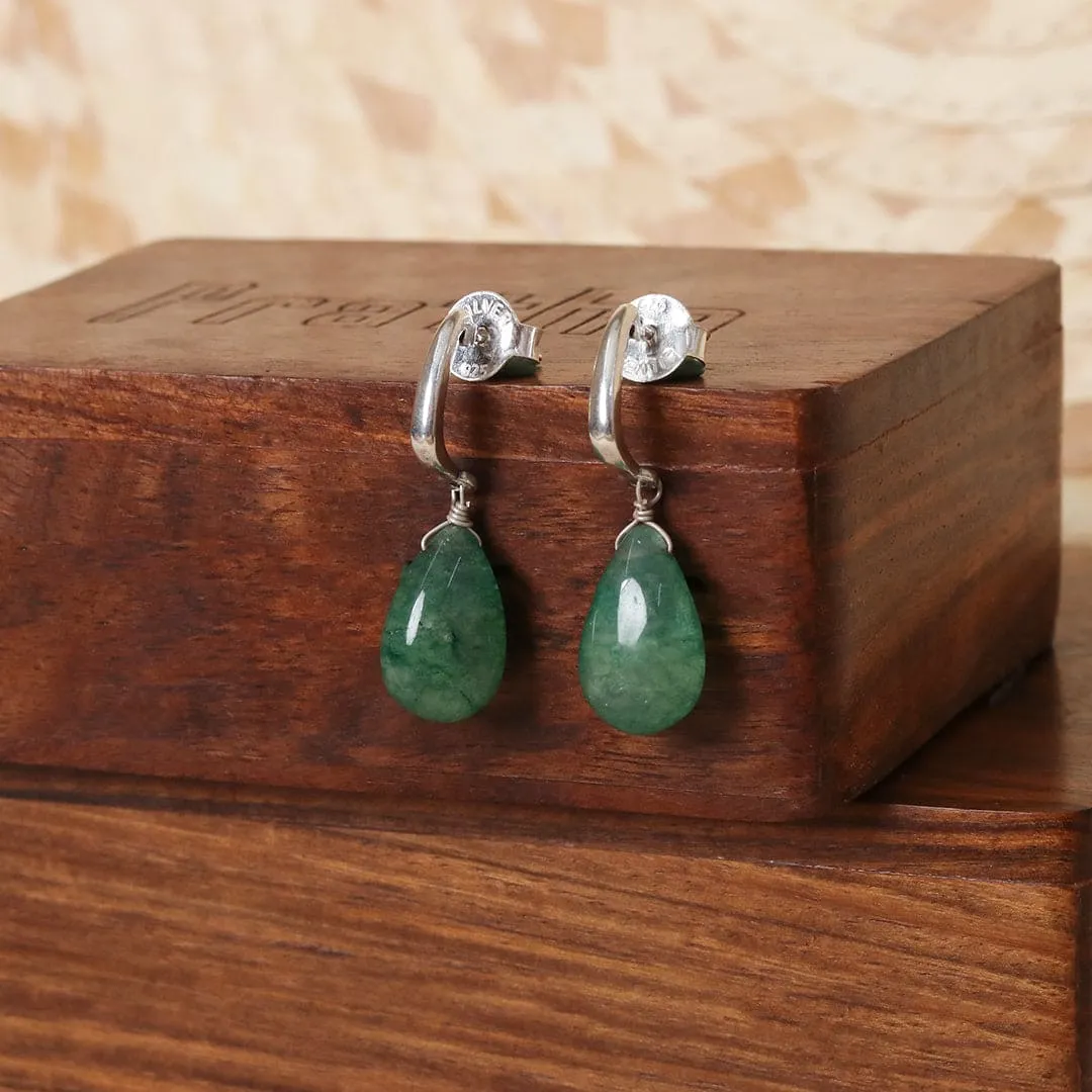 Emerald colour drop Earrings