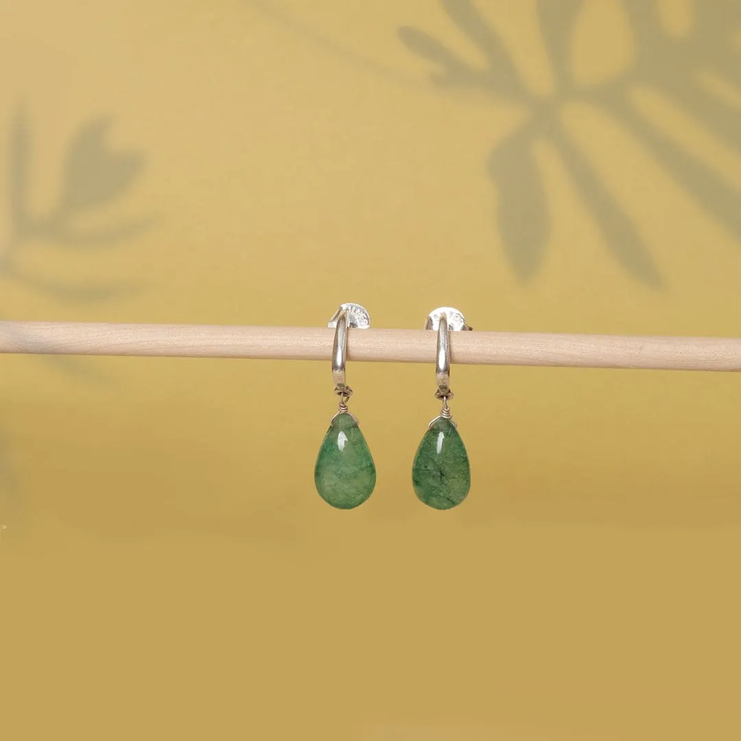 Emerald colour drop Earrings