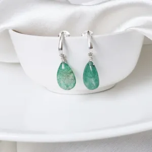 Emerald colour drop Earrings