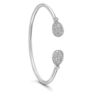 Emotion 18K White Gold Diamond Open Bracelet