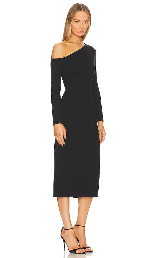 Enza Costa Exposed Shoulder Dress in Black