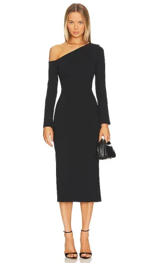 Enza Costa Exposed Shoulder Dress in Black