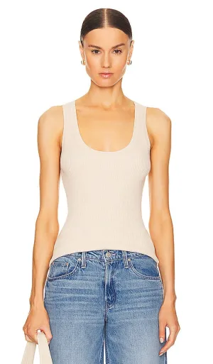 Enza Costa Linen Knit Scoop Tank in Ivory