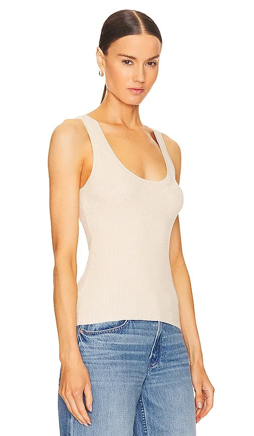 Enza Costa Linen Knit Scoop Tank in Ivory