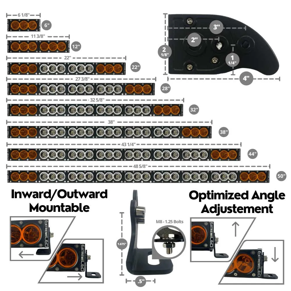 Extreme LED - 22" X6 Amber/White 120W Combo Beam LED Light Bar & Harness Kit