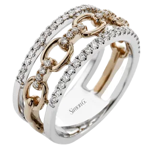 Fashion Ring In 18k Gold With Diamonds