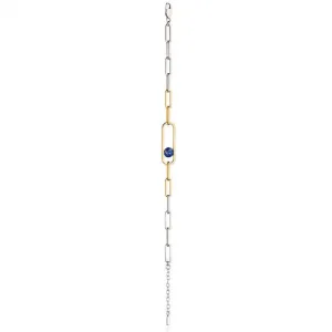 Fiorelli Silver Long Link Bracelet with Blue Lapis Agate