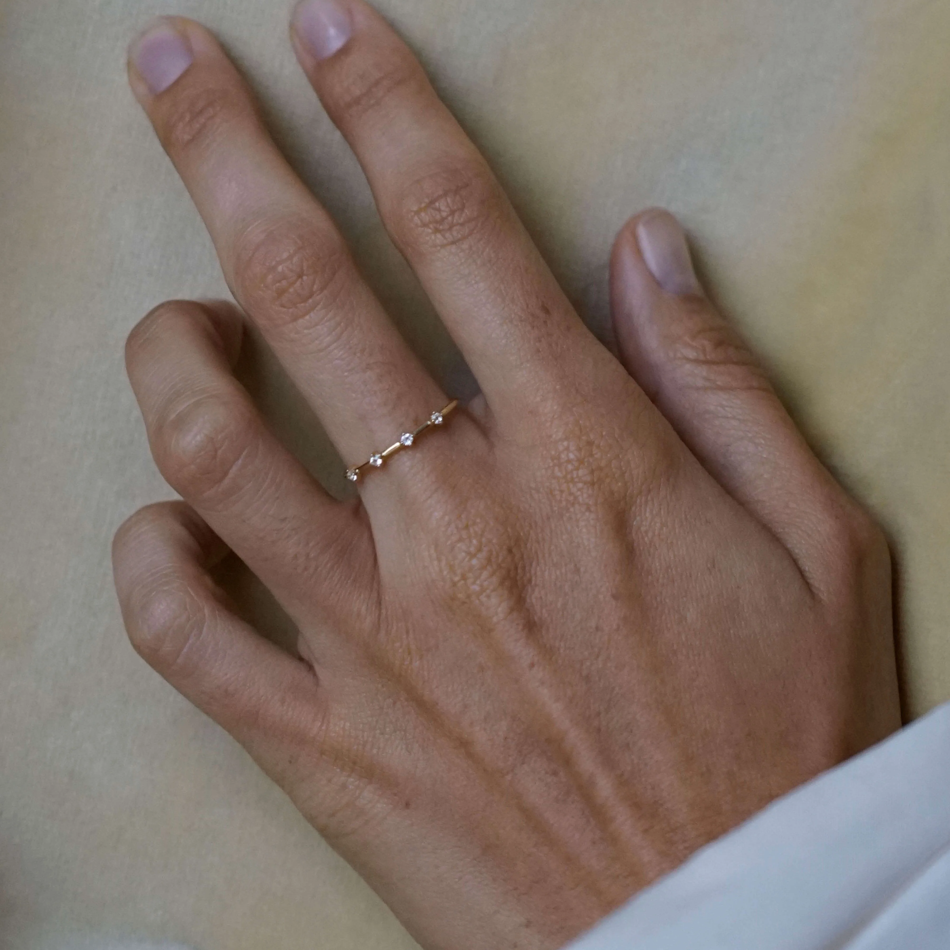 Four Stone Bamboo Ring