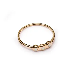 Gammie Gold White Trio Opalite Ring