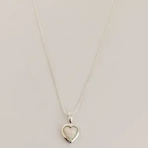 Gammie Heart Opal Silver Necklace