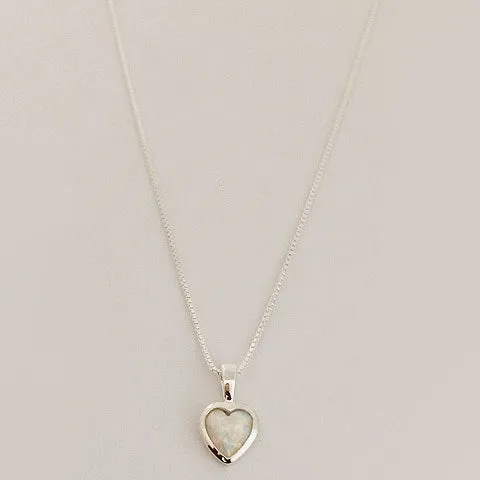 Gammie Heart Opal Silver Necklace
