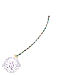 Gold plated sterling silver 5x3mm Opal triplet tennis bracelet design