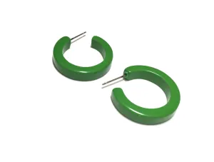 Green Small Pin Up Lucite Hoop Earrings *as is