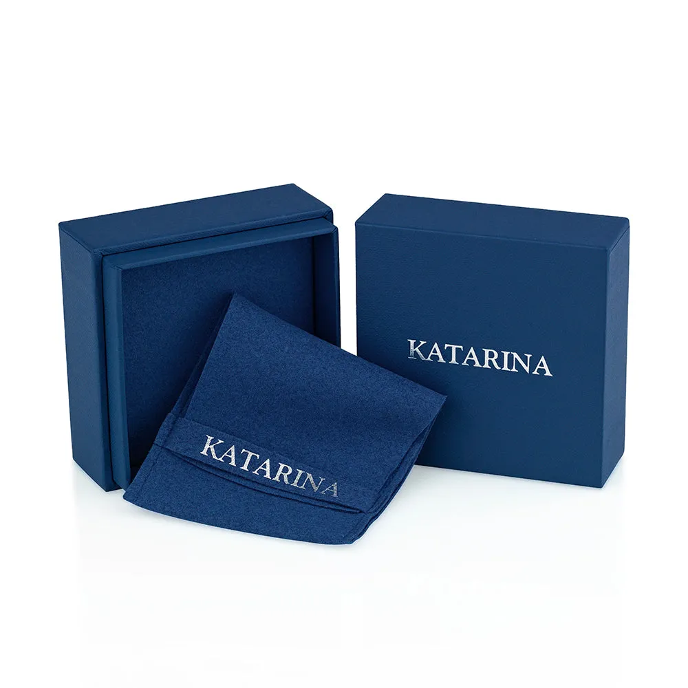 KATARINA Diamond with Alternating Emerald Huggie Earrings (1 5/8 cttw)