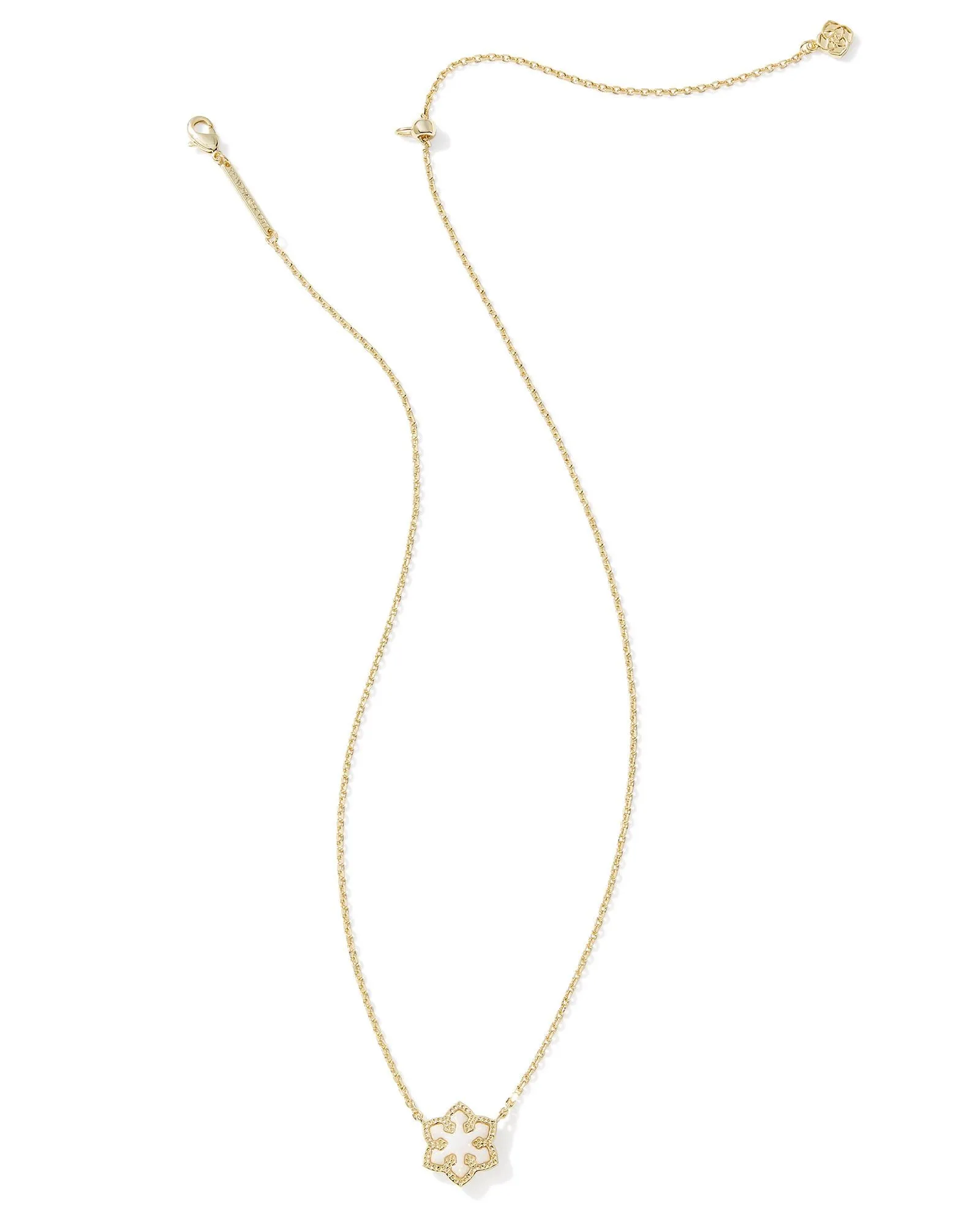 Kendra Scott Snowflake Short Pendant Necklace Gold White Kyocera Opal
