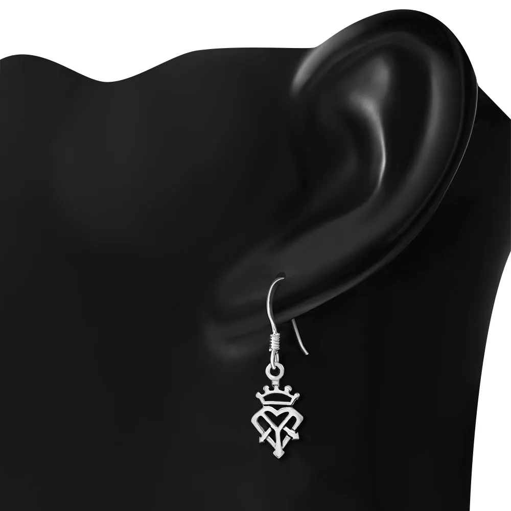 Luckenbooth Celtic Crown Sterling Silver Earrings