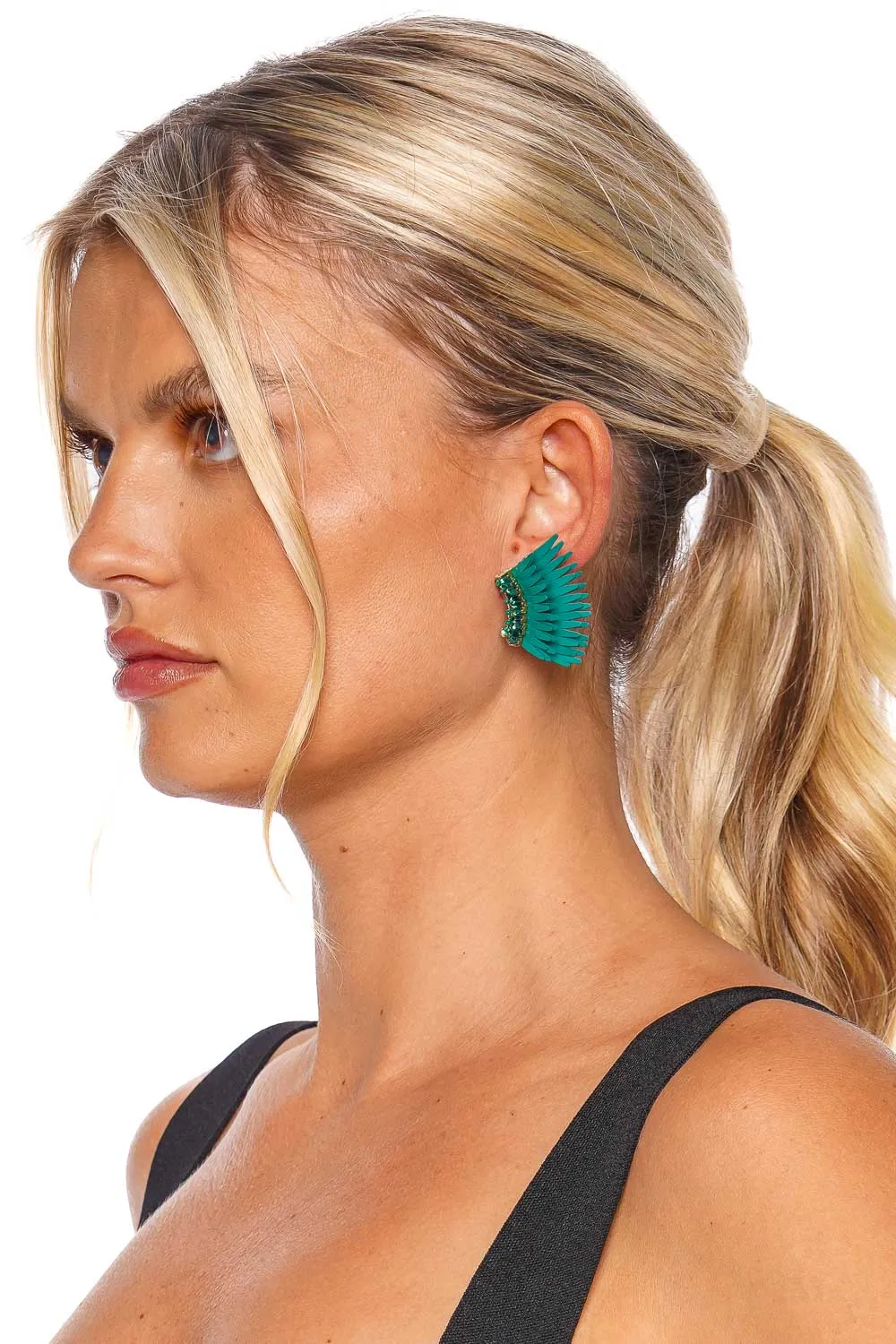 Mini Gem Madeline  Emerald Earrings