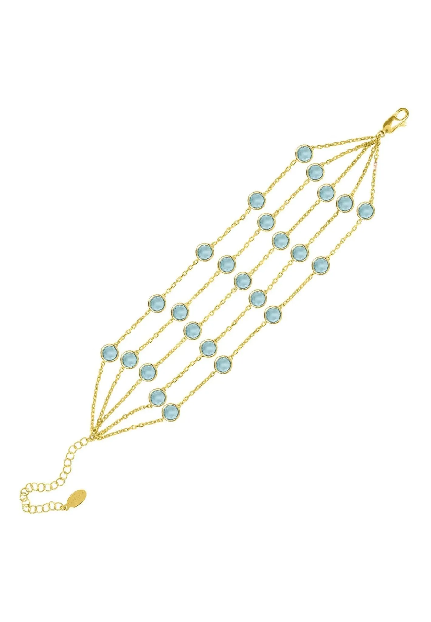 Naples Statement Gemstone Bracelet Gold Blue Topaz