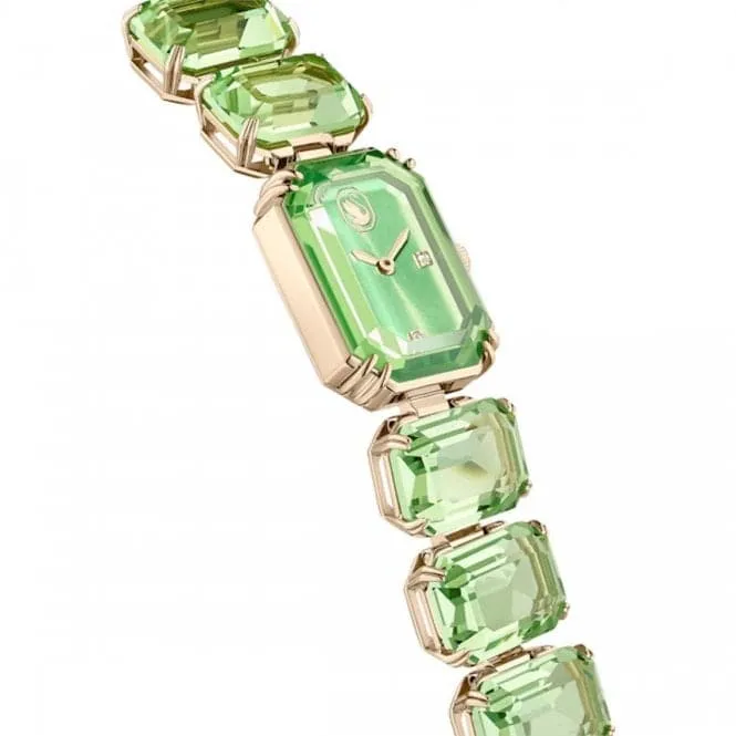 Octagon Cut Green Champagne Gold-tone Finish Watch 5630834