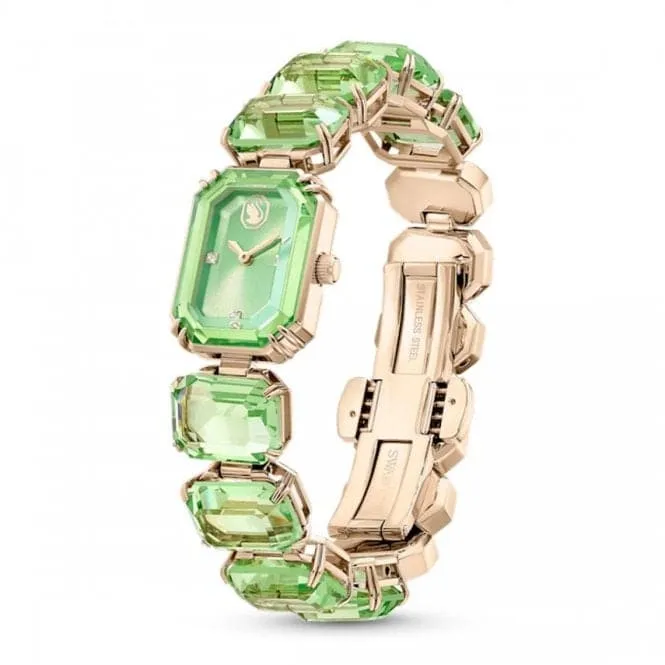 Octagon Cut Green Champagne Gold-tone Finish Watch 5630834