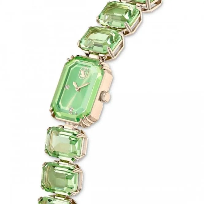 Octagon Cut Green Champagne Gold-tone Finish Watch 5630834