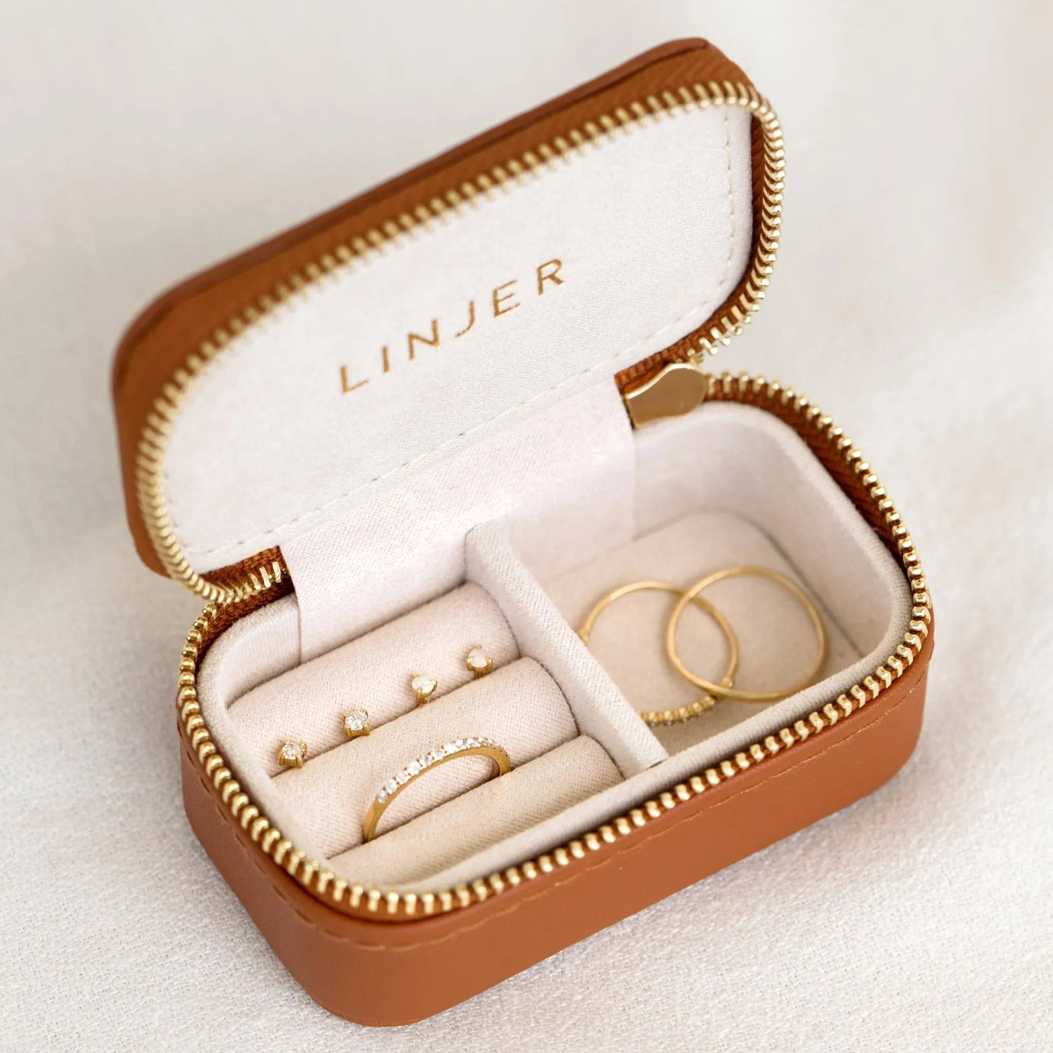 October  Birthstone Stud Earrings 14k Gold - Opal