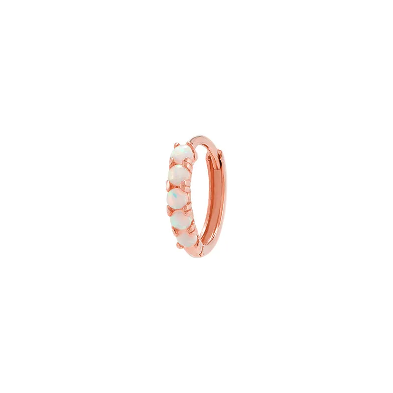 Opal Huggie Hoop- 14K Gold